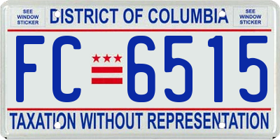 DC license plate FC6515