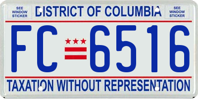 DC license plate FC6516