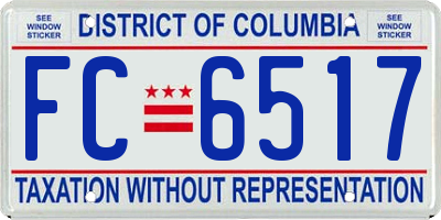 DC license plate FC6517