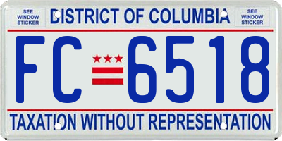 DC license plate FC6518