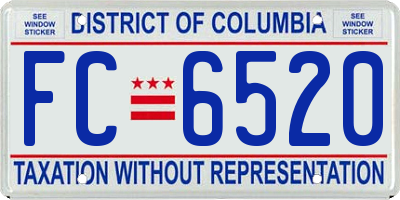 DC license plate FC6520