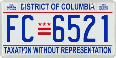 DC license plate FC6521