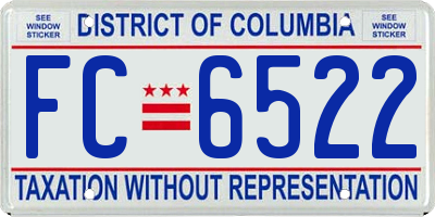 DC license plate FC6522