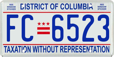 DC license plate FC6523