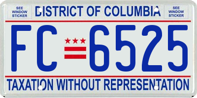 DC license plate FC6525