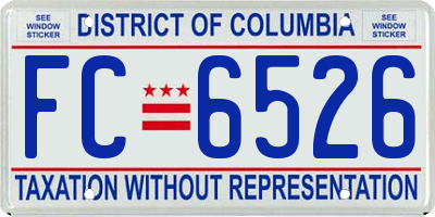 DC license plate FC6526