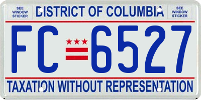 DC license plate FC6527