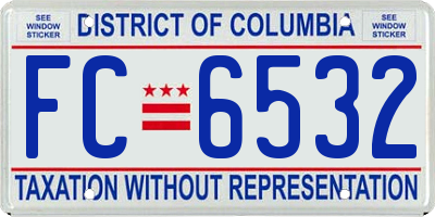 DC license plate FC6532