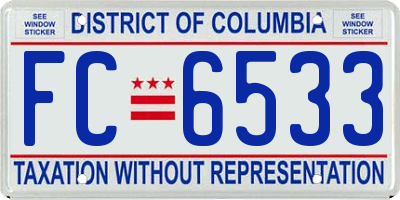 DC license plate FC6533