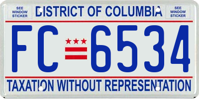 DC license plate FC6534