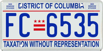 DC license plate FC6535