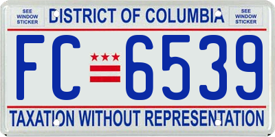 DC license plate FC6539