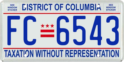 DC license plate FC6543