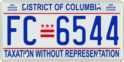 DC license plate FC6544