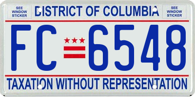 DC license plate FC6548