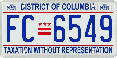 DC license plate FC6549