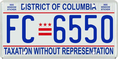 DC license plate FC6550