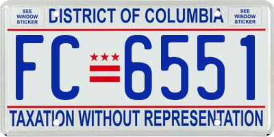 DC license plate FC6551