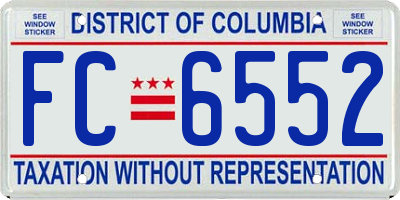 DC license plate FC6552