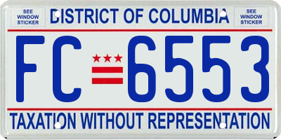 DC license plate FC6553