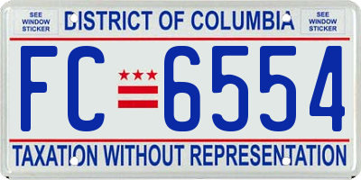 DC license plate FC6554