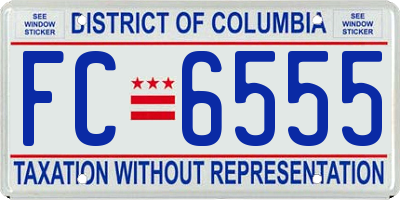 DC license plate FC6555