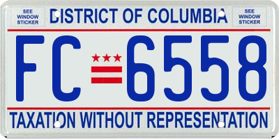 DC license plate FC6558