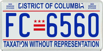 DC license plate FC6560