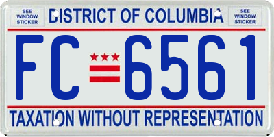 DC license plate FC6561