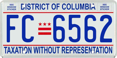 DC license plate FC6562