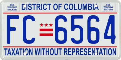 DC license plate FC6564