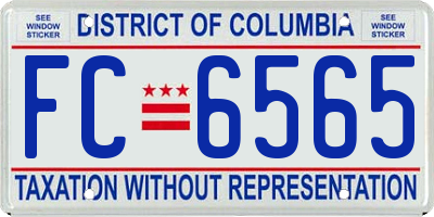 DC license plate FC6565