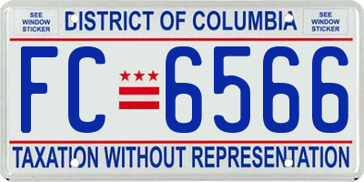 DC license plate FC6566