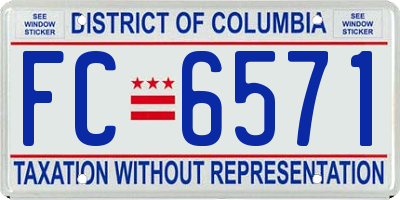 DC license plate FC6571