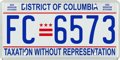 DC license plate FC6573