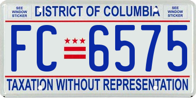 DC license plate FC6575