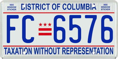 DC license plate FC6576