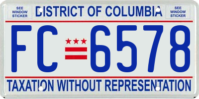 DC license plate FC6578