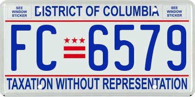 DC license plate FC6579