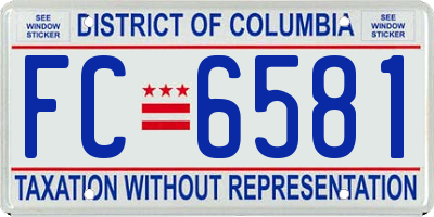 DC license plate FC6581