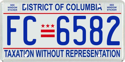 DC license plate FC6582