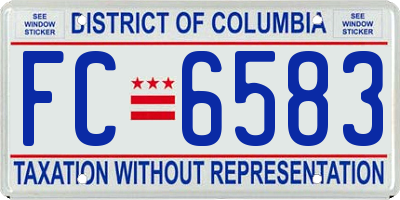 DC license plate FC6583