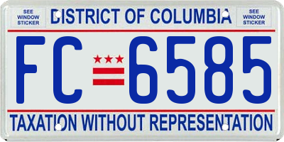 DC license plate FC6585