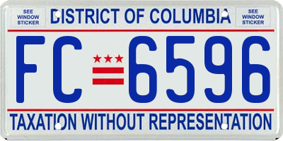 DC license plate FC6596