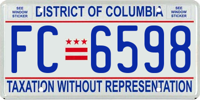 DC license plate FC6598