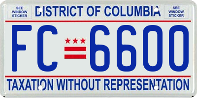 DC license plate FC6600