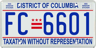 DC license plate FC6601