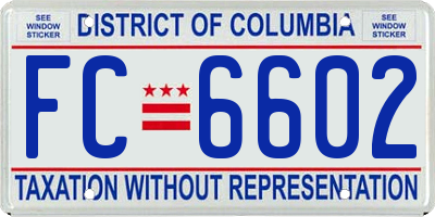 DC license plate FC6602