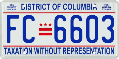 DC license plate FC6603