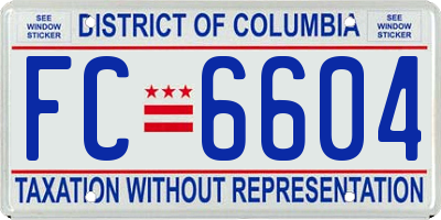 DC license plate FC6604